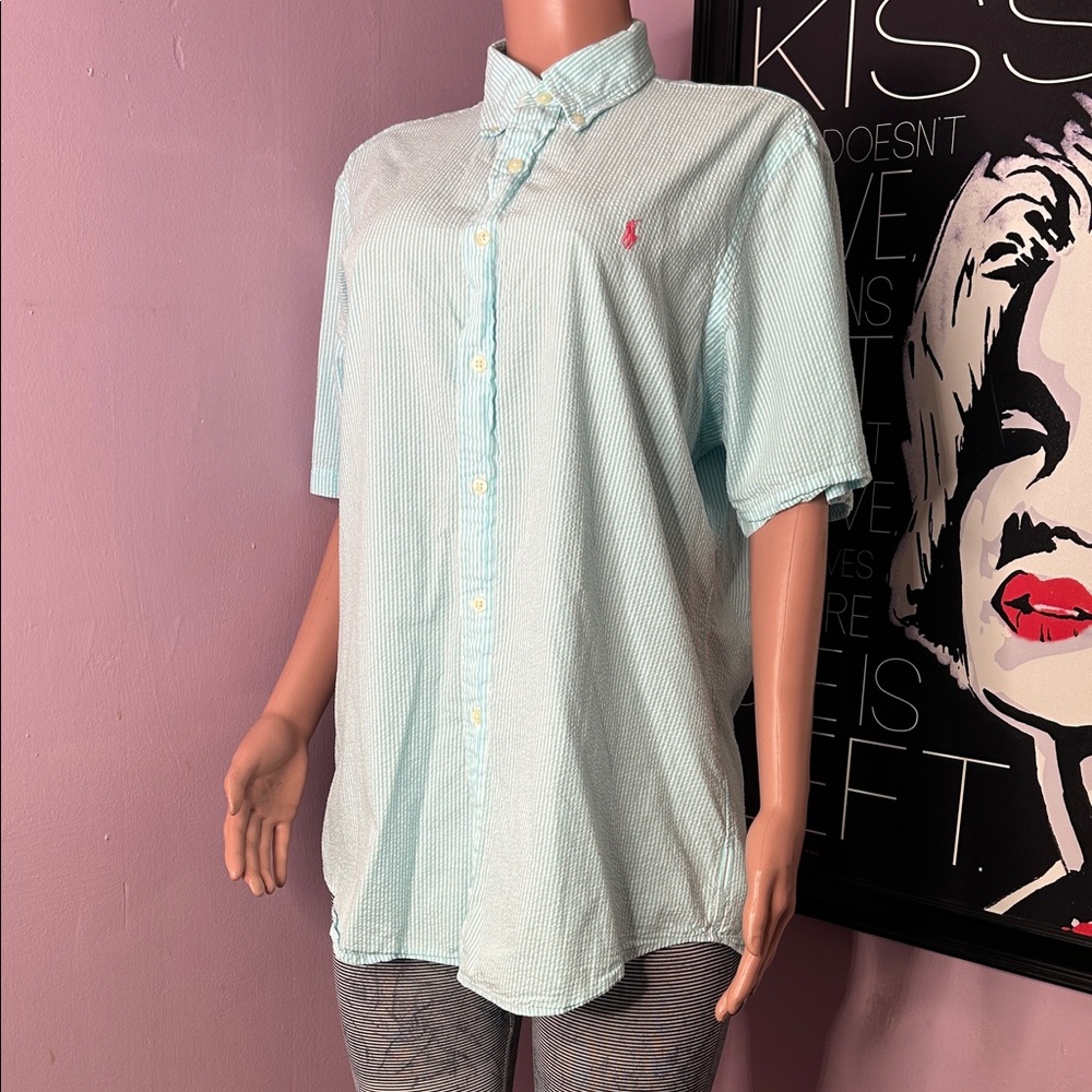 Ralph Lauren Mint Green Casual Button Down Shirt